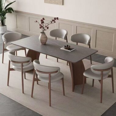 Vintage Italian minimalist rectangular ceramic dining table for homes